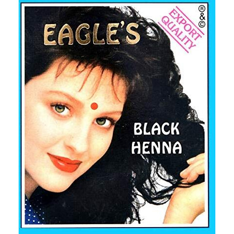 Eagle's Black Henna Powder For Hair, 6 Sachets X 10 Gm Each, Natural, Rich Black Color, Ammonia-Free, Nourishes & Strengthens Hair, Long-Lasting, Salon-Quality Finish, Easy To Use Multi-Pack