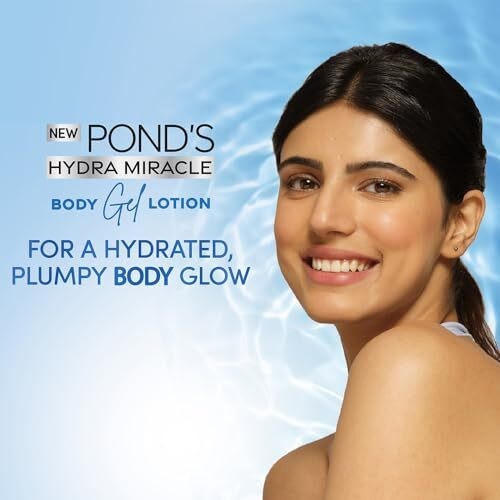 Pond's Hydra Miracle Body Gel Lotion, Water-Based, Non - Oily, Non- Sticky With Hyaluronic Acid, Quick Absorbing, Light For All Skin Types - 180Ml