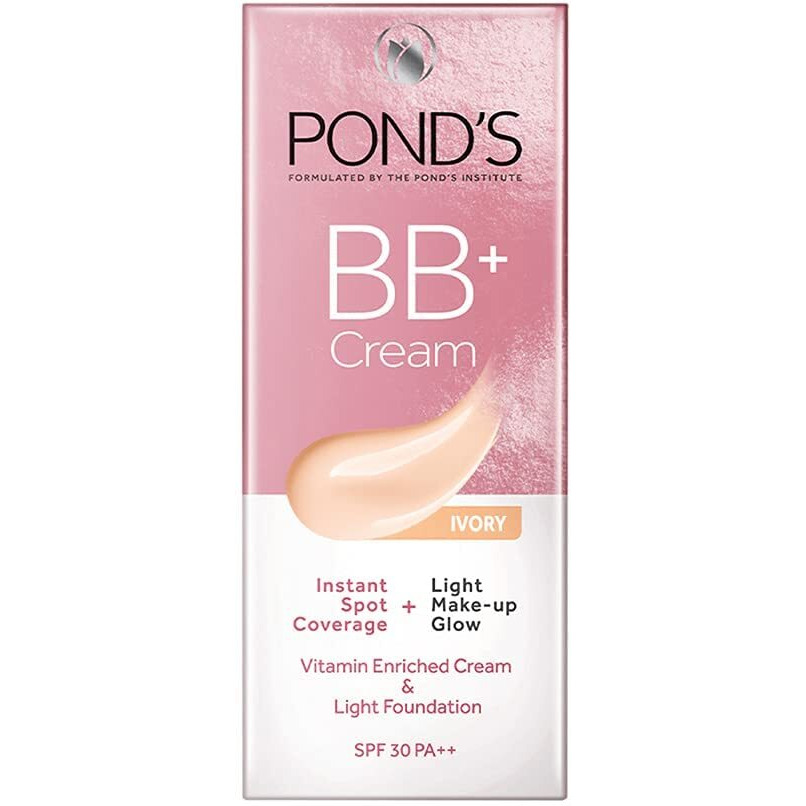 Pond's Bb+ Cream, Instant Spot Coverage + Light Make-Up Glow, Ivory 30G