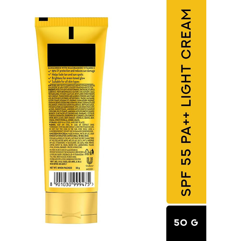 Pond's Sun Miracle Spf 55 Pa++ Cream Gel Sunscreen-Protect & Bright, With 3% Niacinamide, Fade Dark Spots In 4 Weeks, Lightweight, No White Cast For All Skin, 100 G