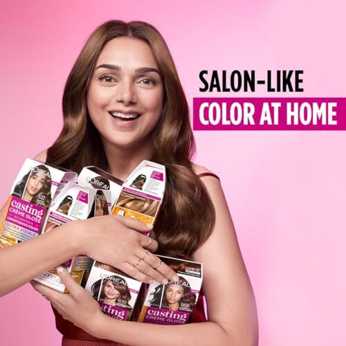 Loreal Paris Semi-Permanent Hair Colour, Ammonia-Free Formula & Honey-Infused Conditioner, Glossy Finish, Casting Crme Gloss, Darkest Brown 300, 87.5G+72Ml