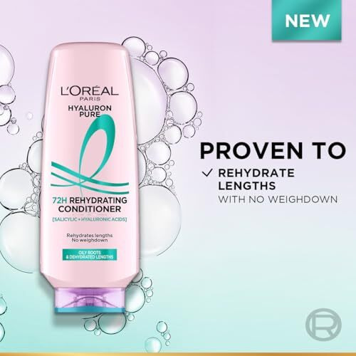 Loreal Paris Hyaluron Pure 72H Rehydrating Conditioner For Smooth Tangle-Free Hair, 175 Ml