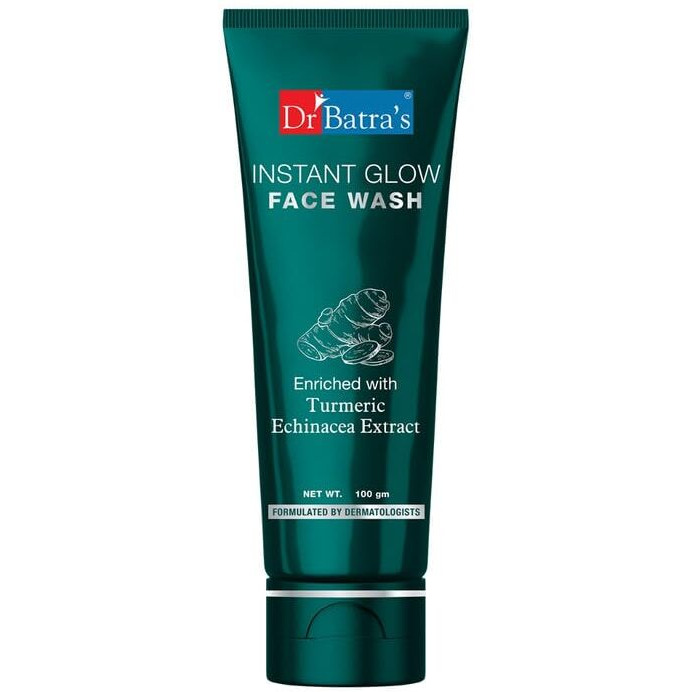 Dr Batra's Instant Glow Face Wash, Enriched With Echinacea & Turmeric, Repairs Skin Damage, Prevents Infections, Face Wash For Skin Complexion & Glowing Skin, Paraben & Silicone Free(100G)