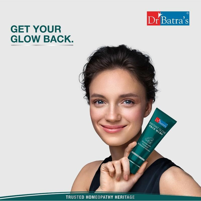 Dr Batra's Instant Glow Face Wash, Enriched With Echinacea & Turmeric, Repairs Skin Damage, Prevents Infections, Face Wash For Skin Complexion & Glowing Skin, Paraben & Silicone Free(100G)