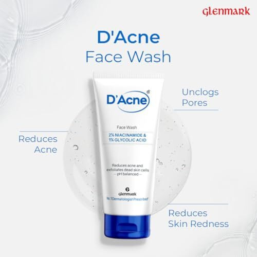 DAcne Soft Face Wash | Unclogs Pores And Prevents Pimples | Stops Recurrence Of Acne | Contains 1% Glycolic Acid, Niacinamide |Suitable For Oily Skin, Acne-Prone Skin | Men & Women | 100 Ml