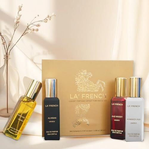 La French Oud Unisex Perfume Gift Set 4 X 20Ml For Men & Women | With Adventure, Romance, Al Hisan, Oud Woody | Eau De Perfume