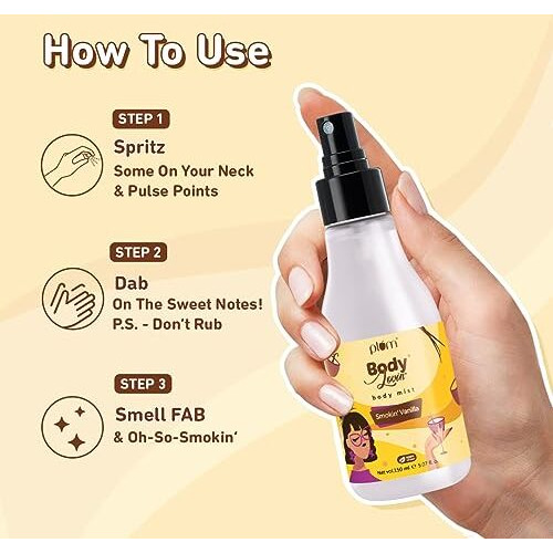 Plum Bodylovin' Smokin' Vanilla Body Mist | Long Lasting Spicy Fragrance For Women & Men With Honeysuckle, Musk | High On Fun | Travel-Friendly Perfume Body Spray 150 Ml