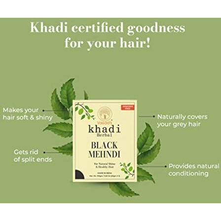 Vagad's Khadi Herbal Gramodaya Black Mehndi, Henna, 300G - Black (Pack Of 3)