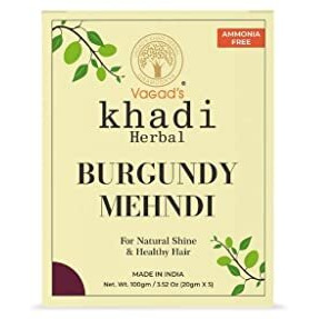 Vagad's Khadi Combo Burgundy Mehndi Ammonia Free Henna 200 Gm Pack Of 2
