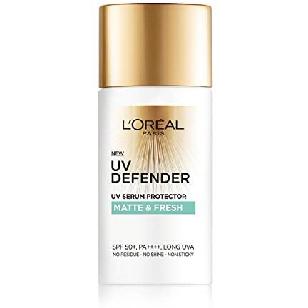Loreal Paris Sunscreen, Lightweight Matte Sunscreen For Oily Skin, Uva & Uvb Protection, With Spf 50 Pa+++, Matte & Fresh, Uv Defender Serum Protector, 50 Ml