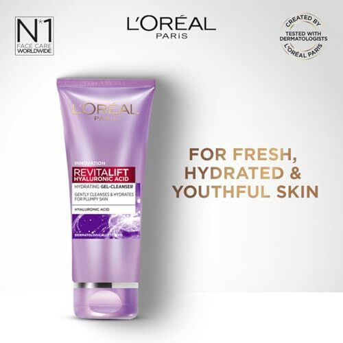 L'Oreal Paris Revitalift Gel Cleanser, Gentle Cleansing And Hydration, With Hyaluronic Acid, 100 Ml