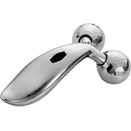 Antil's Manual 3D Massager Roller 360 Rotate Face Full Body Shape For Skin Lifting Wrinkle Remover Facial Massage, 15.5 X 9.5 X 5.3Cm, (Silver)