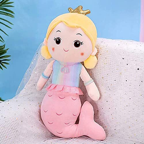 Hug 'N' Feel Soft Toys Random Color Mermaid Soft Doll Stuffed Plush Toy For Kids Girls Birthday Gifts Decoration (Size 30 Cm Color Pink)