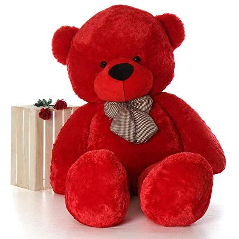 Hug 'N' Feel Soft Toys Teddy Bear Soft Toy,Birthday Gift For Kids,Girls,Wife,Girlfriend,Husband Plush & Stuffed Toys (Red,4 Feet)