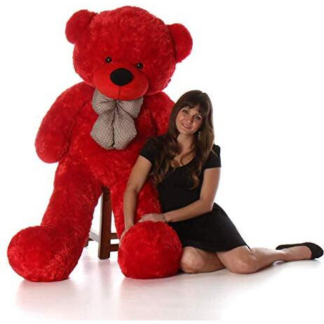 Hug 'N' Feel Soft Toys Teddy Bear Soft Toy,Birthday Gift For Kids,Girls,Wife,Girlfriend,Husband Plush & Stuffed Toys (Red,4 Feet)