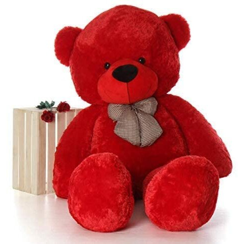 Hug 'N' Feel Soft Toys 3Feet Red Giant Teddy Bear Soft, Plush, And Cuddly Stuffed Animal For Kids, Birthdays, Anniversaries, Valentine's Day, And Special Occasions Large Huggable