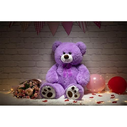 Hug 'N' Feel Soft Toys 4 Feet Purple Giant Teddy Bear Soft, Plush,Cuddly Stuffed Animal For Kids, Birthdays, Anniversaries, Valentine's Day,Special Occasions Large Huggable