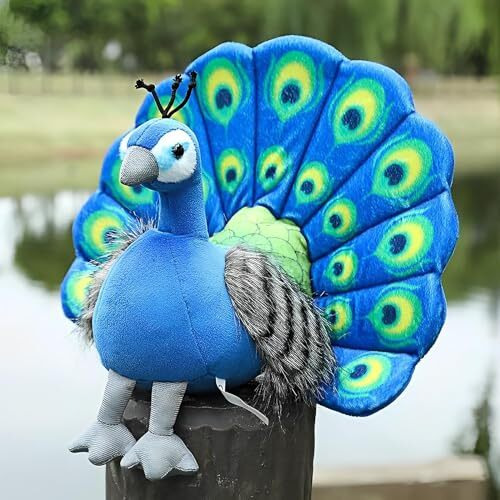 Hug 'N' Feel Soft Toys Beautiful Peacock Bird Soft Stuffed Plush Toy For Kids Boys & Girls Birthday Gift (Size 30 Cm Color Blue)