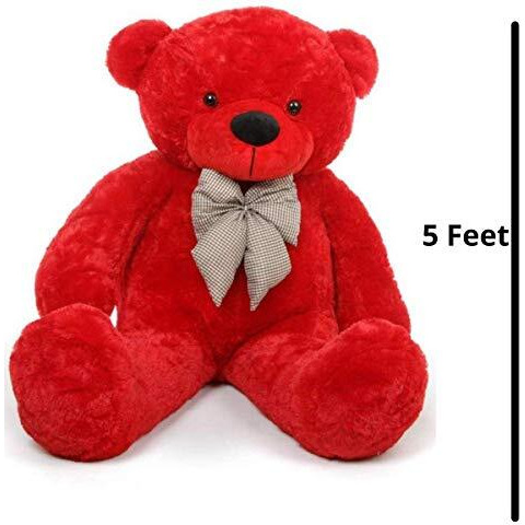Hug 'N' Feel Soft Toys Teddy Bear 5 Feet, Soft Toys (5 Feet, Red)