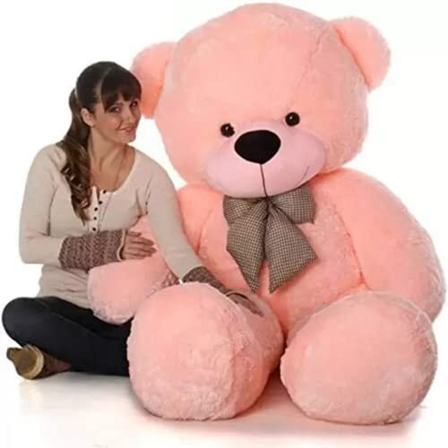 Hug 'N' Feel Soft Toys Teddy Bear 4 Feet, Soft Toy, Teddy Bear 4 Feet For Girls, Teddy Bear 4 Feet For Girls, Soft Toys For Kids, Birthday Gift For Girls,Wife,Girlfriend Etc (4 Feet, Pink)