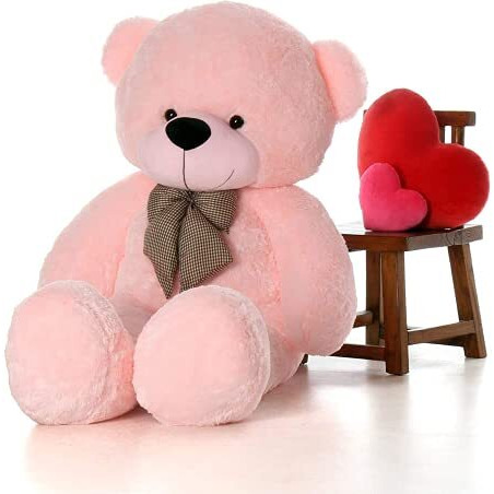 Hug 'N' Feel Soft Toys Teddy Bear 4 Feet, Soft Toy, Teddy Bear 4 Feet For Girls, Teddy Bear 4 Feet For Girls, Soft Toys For Kids, Birthday Gift For Girls,Wife,Girlfriend Etc (4 Feet, Pink)