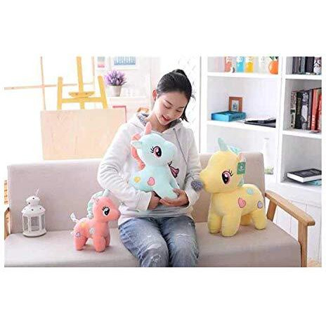 Hug 'N' Feel Soft Toys Long Soft Lovable Hugable Cute Giant Life Size Teddy Bear. (New Soft Toys, Blue Unicorn 25Cm)
