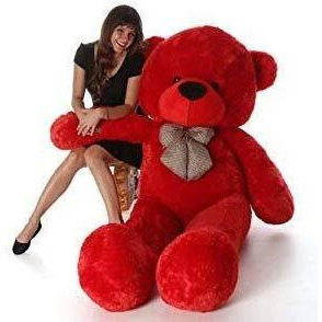Hug 'N' Feel Soft Toys 6 Feet Red Giant Teddy Bear Soft, Plush, And Cuddly Stuffed Animal For Kids, Birthdays, Anniversaries, Valentine's Day, And Special Occasions Large Huggable
