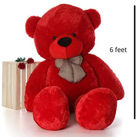 Hug 'N' Feel Soft Toys 6 Feet Red Giant Teddy Bear Soft, Plush, And Cuddly Stuffed Animal For Kids, Birthdays, Anniversaries, Valentine's Day, And Special Occasions Large Huggable