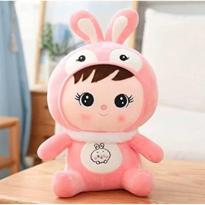 Hug 'N' Feel Soft Toys (30Cm, Pink | Soft Plush Doll Toy With Rabbit Ear, Teddy Bear, Best Gift Toy And Pillow For Kids, Girls And Adults | Valentines