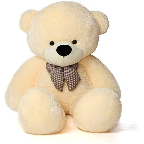 Hug 'N' Feel Soft Toys Soft Toys Long Soft Lovable Huggable Cute Giant Life Size Teddy Figure Child Safe Best For Birthday Gift Valentine Gift For Girlfriend 4 Feet Cream Plush & Stuffed Toys