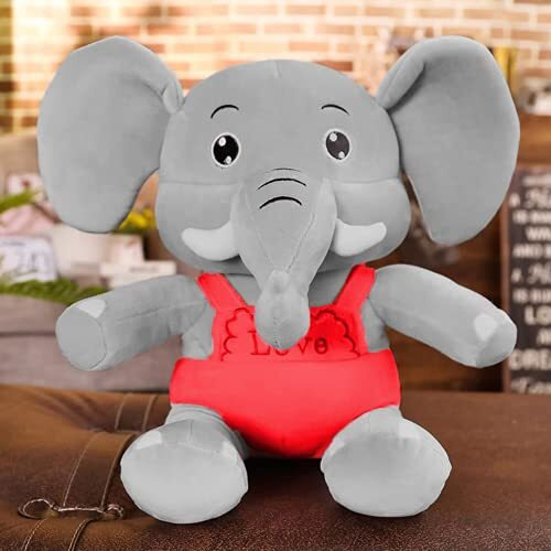Hug 'N' Feel Soft Toys Elephant Plush - 35Cm Multi-Color Stuffed Animal For Girls, Babies, Home Decor - Best Cartoon Gift For Kids