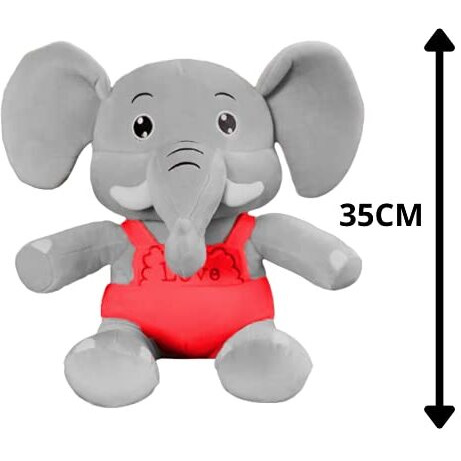 Hug 'N' Feel Soft Toys Elephant Plush - 35Cm Multi-Color Stuffed Animal For Girls, Babies, Home Decor - Best Cartoon Gift For Kids
