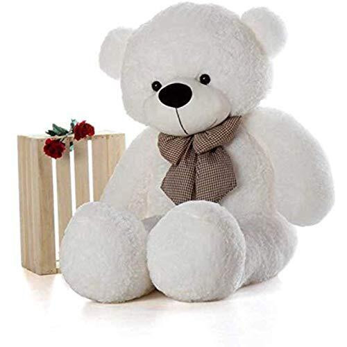 Hug 'N' Feel Soft Toys Soft Toys Long Soft Lovable Huggable Cute Giant Life Size Teddy Bear Child Safe Best For Birthday Gift Valentine Gift For Girlfriend 3 Feet White Plush & Stuffed Toys