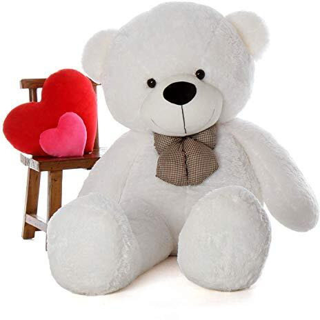 Hug 'N' Feel Soft Toys 4 Feet Long Soft Lovable Hugable Cute Xtra Large Teddy Bear White Plush & Stuffed Toys (Best For Someone Really Special) 121 Cm