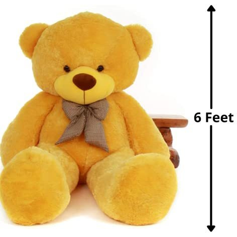 Hug 'N' Feel Soft Toys Teddy Bear Plush & Stuffed Toys (Yellow, 6 Feet)