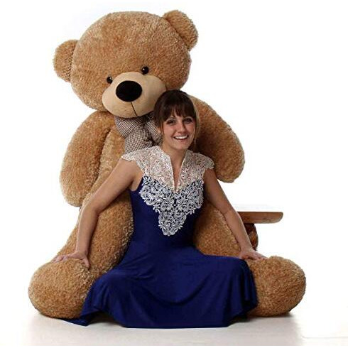 Hug 'N' Feel Soft Toys Soft Toys Long Soft Lovable Huggable Cute Giant Life Size Teddy Figure Child Safe Best For Birthday Gift Valentine Gift For Girlfriend 6 Feet Brown Plush & Stuffed Toys