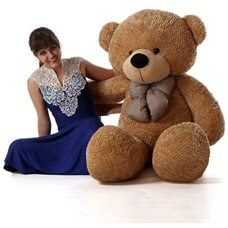 Hug 'N' Feel Soft Toys Soft Toys Long Soft Lovable Huggable Cute Giant Life Size Teddy Figure Child Safe Best For Birthday Gift Valentine Gift For Girlfriend 6 Feet Brown Plush & Stuffed Toys