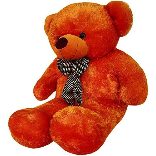 Hug 'N' Feel Soft Toys Loveable Hugable Soft Giant Life Size, Long Huge Teddy Bearplush & Stuffed Toys (Best For Someone Special) Brown 3 Feet 90 Cm With Free Heart Shape Cusion