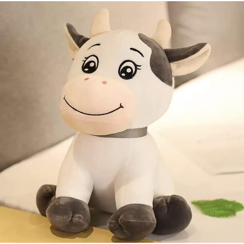 Hug 'N' Feel Soft Toys Random Color Sitting Cow Stuffed Soft Toy 25Cm Single Piece