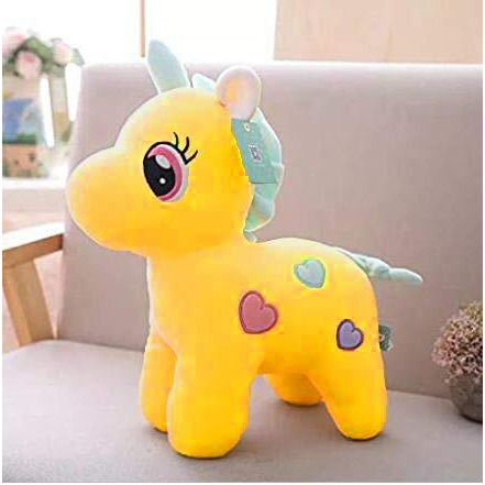 Lovey Dovey Soft Long Soft Lovable Hugable Cute Giant Life Size Teddy Bear Plush & Stuffed Toys (32 Cm Unicorn, Yellow)