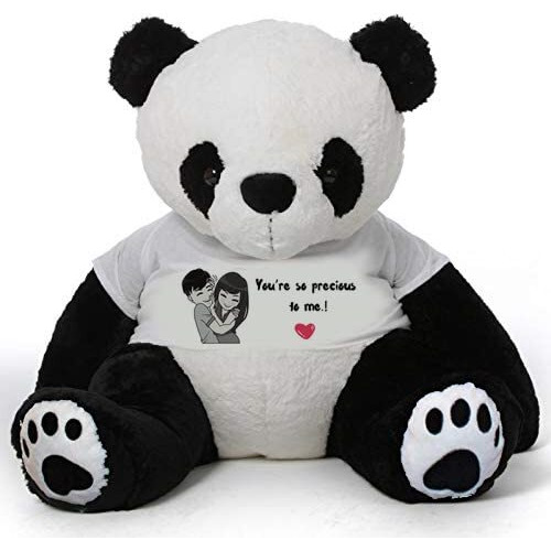 Hug 'N' Feel Soft Toys Big Teddy Bear For Gift Of Any Occasion Wearing A Your Are So Precious To Me T-Shirt 4 Feet Multicolor Plush & Stuffed Toys