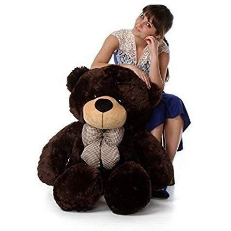 Hug 'N' Feel Soft Toys Loveable Hugable Soft Giant Life Size, Long Huge Teddy Bearplush & Stuffed Toys (Best For Someone Special) Coffee 7 Feet 210 Cm With Free Heart Shape Cusion