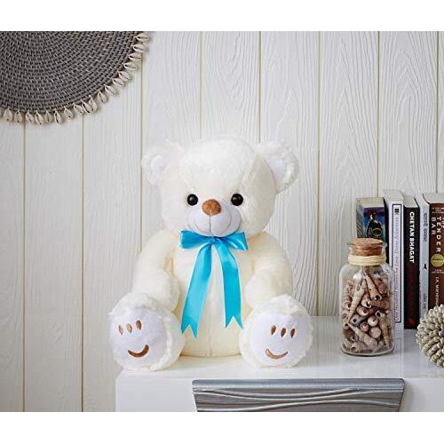 Hug 'N' Feel Soft Toys Teddy Bear, Cute, Soft Toy (33 Cm, White, Cream), Great Birthday Gift