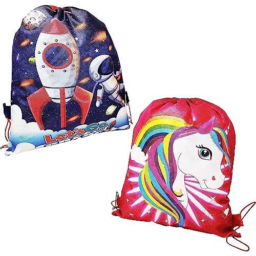 Royals Kids Birthday Return Gifts For Birthday Multicolour Printed Kids Haversack Bags (Multicolour Pack Of 12)