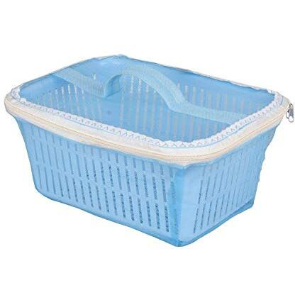 Vellura Fruits Basket With Net Cover Vegetables Basket For Kitchen, Space-Saving Vegetable Storage Rack Organized And Fresh With Practical And Elegant Solution Storage Basket With Cover (Blue)