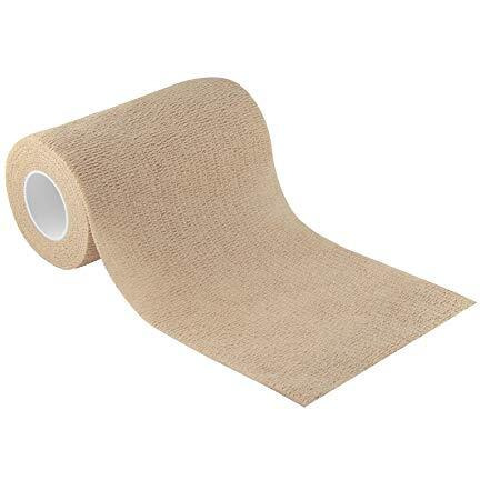Agam A-Tape Self Adhesive Bandage Breathable Cohesive Bandage Wrap Rolls Elastic Self-Adherent Tape For Stretch Athletic,Sports,Wrist,Ankle-7.5 Cm Beige Pack Of 2
