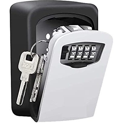 Gobbler Black & Silver Wall Mounted Metal Key Safe Storage Box For Keys With Combination Code Password (Klb-14)