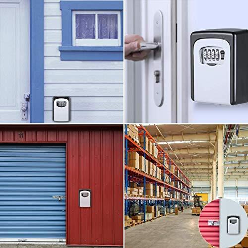 Gobbler Black & Silver Wall Mounted Metal Key Safe Storage Box For Keys With Combination Code Password (Klb-14)