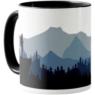 Navadey Black Ceramic Coffee Mug 325 Ml For Coffee Tea Milk Beverages | Stylish Tea Cup For Home & Kitchen | Coffee Cup With Travel/Motivational Quotes - Lost In Nature