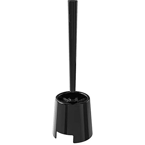 Ikea Plastic || Toilet Brush | Holder | Cleaning Brush With Holder | With Round Container | Pack Of 1, Black